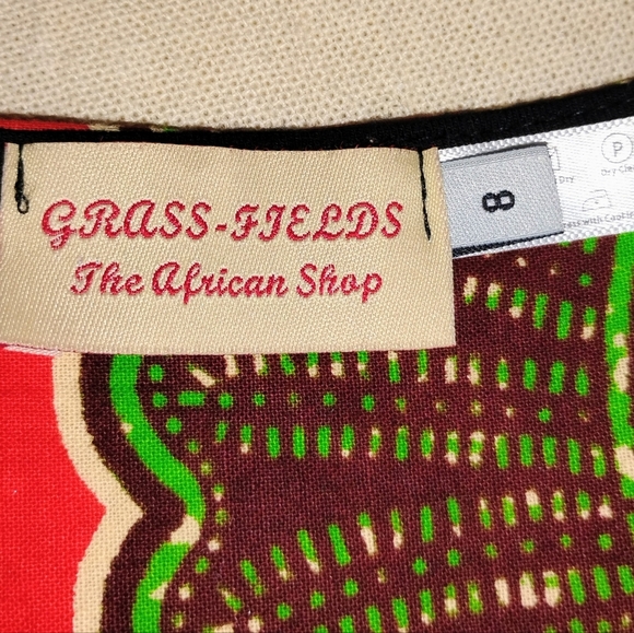 GRASS FIELDS AFRICAN COTTON DRESS NWOT - Picture 2 of 8